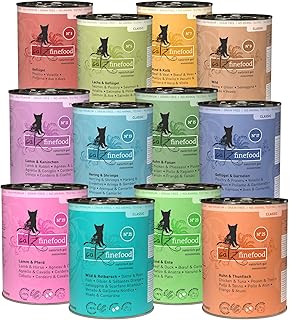 catz finefood Classic Collection Wet Cat Food, XXL Mix Pack, Gourmet Wet Food for Your Cat without Sugar and Grains, Gluten-Free, with High Meat Content, Made in Germany (12 x 400 g Cans) product image