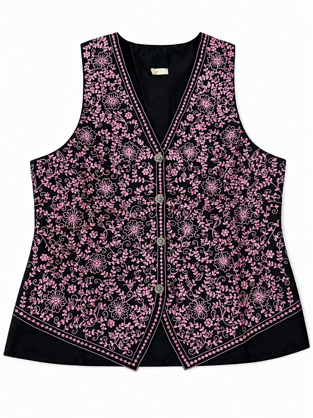 Women's Raised Emboided Vest Black-picture-55