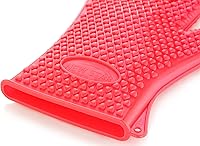 Vista 4 de New Star Foodservice 32376 - Manoplas de horno de silicona de grado comercial, color rojo, juego de 2