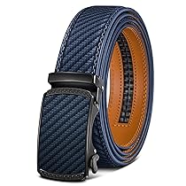 BULLIANT Cintura Uomo, Cintura Pelle Uomo Cricchetto Automatica Fibbia 35mm,Trim Regolabile per Adattars,Blu Navy2944,130cm, 38-44vita regolabile