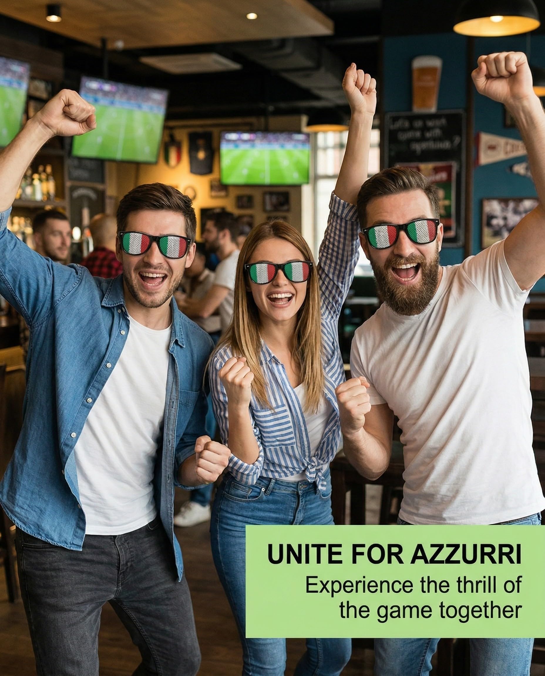 Occhiali Italia Tricolore 2 Paia Tifosi Azzurri Nazionale Calcio