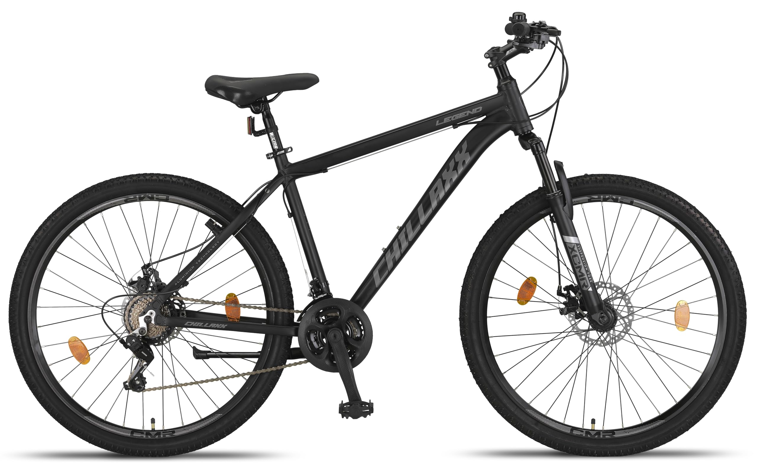 Chillaxx Legend - Bicicletta in alluminio da 24, 26, 27,5 e 29 pollici, mountain bike per ragazzi, ragazze, uomini e donne, 21 marce, bicicletta da uomo e donna
