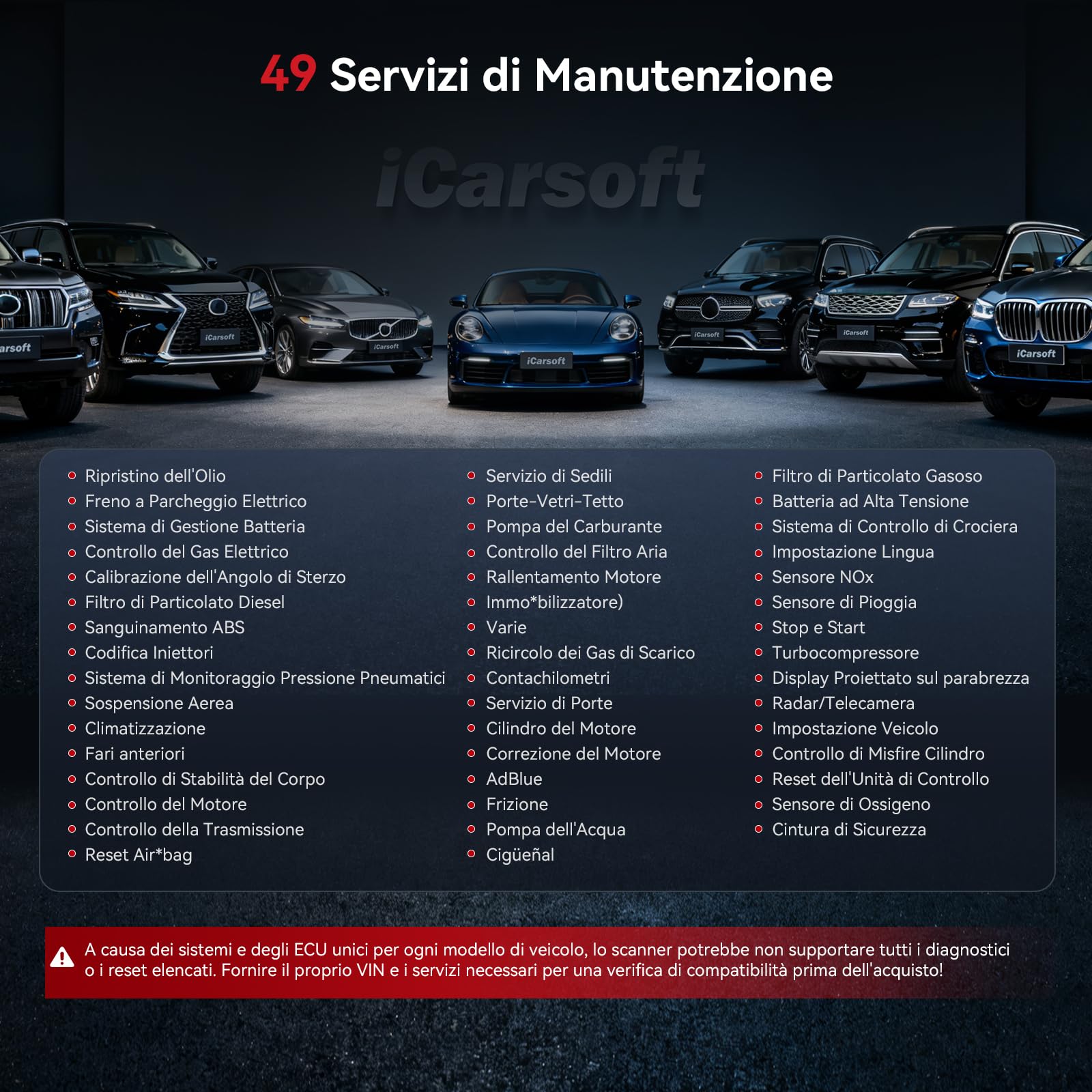 iCarsoft JP V4.0 OBD2 Auto Diagnostica per Toyota/Honda/Mitsubishi/Suzuki/Mazda/Hyundai, Diagnosi Auto in Italiano per Tutti i Sistemi, 49 Servizi, Test Bidirezionale, Auto VIN, Aggiornamento WiFi