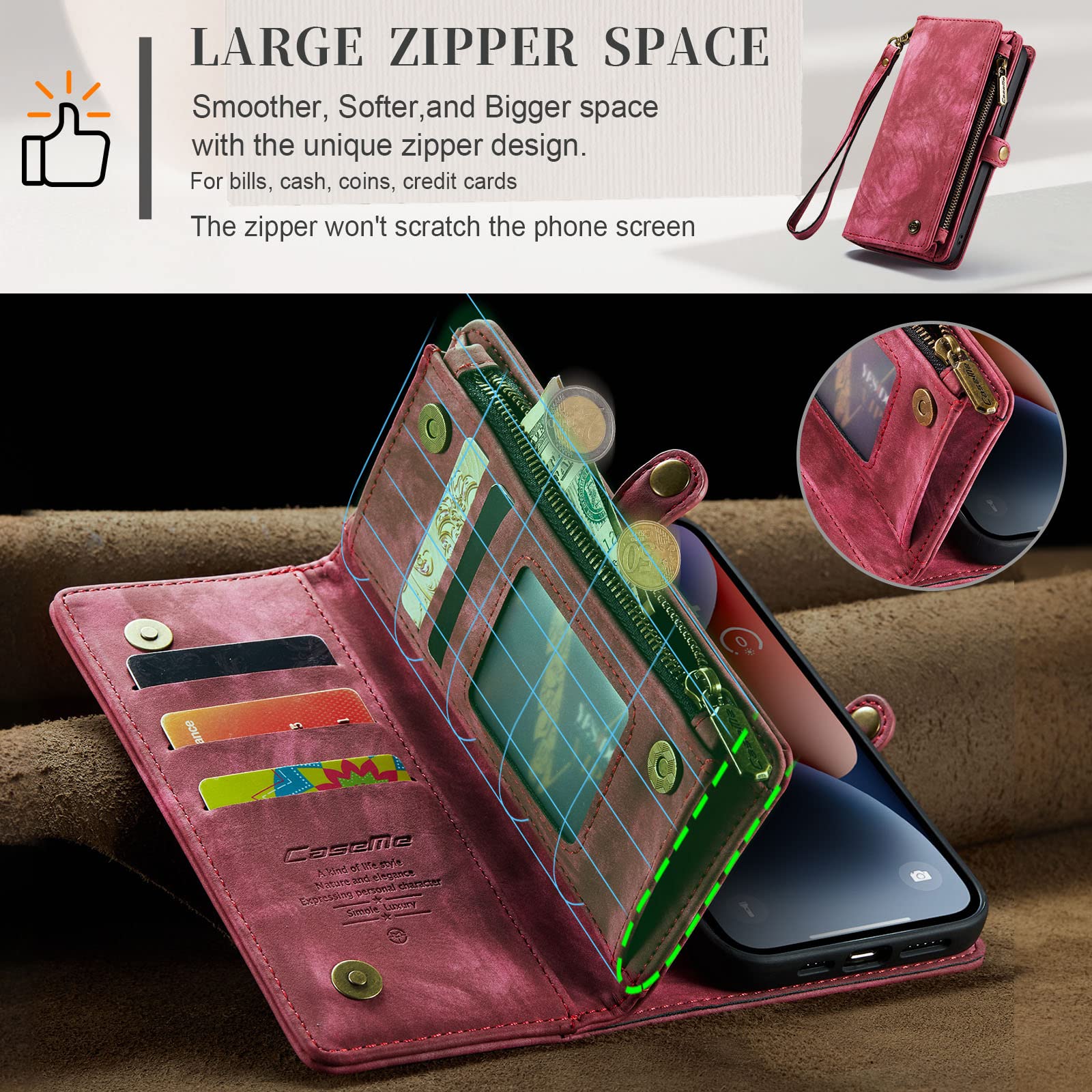 CXTcase Hoesje voor Samsung Galaxy A56 5G, PU-lederen folio-klaphoesje met kaartsleuven en CXTcase Hoesje voor Samsung Galaxy A56 5G, PU-lederen folio-klaphoesje met kaartsleuven en