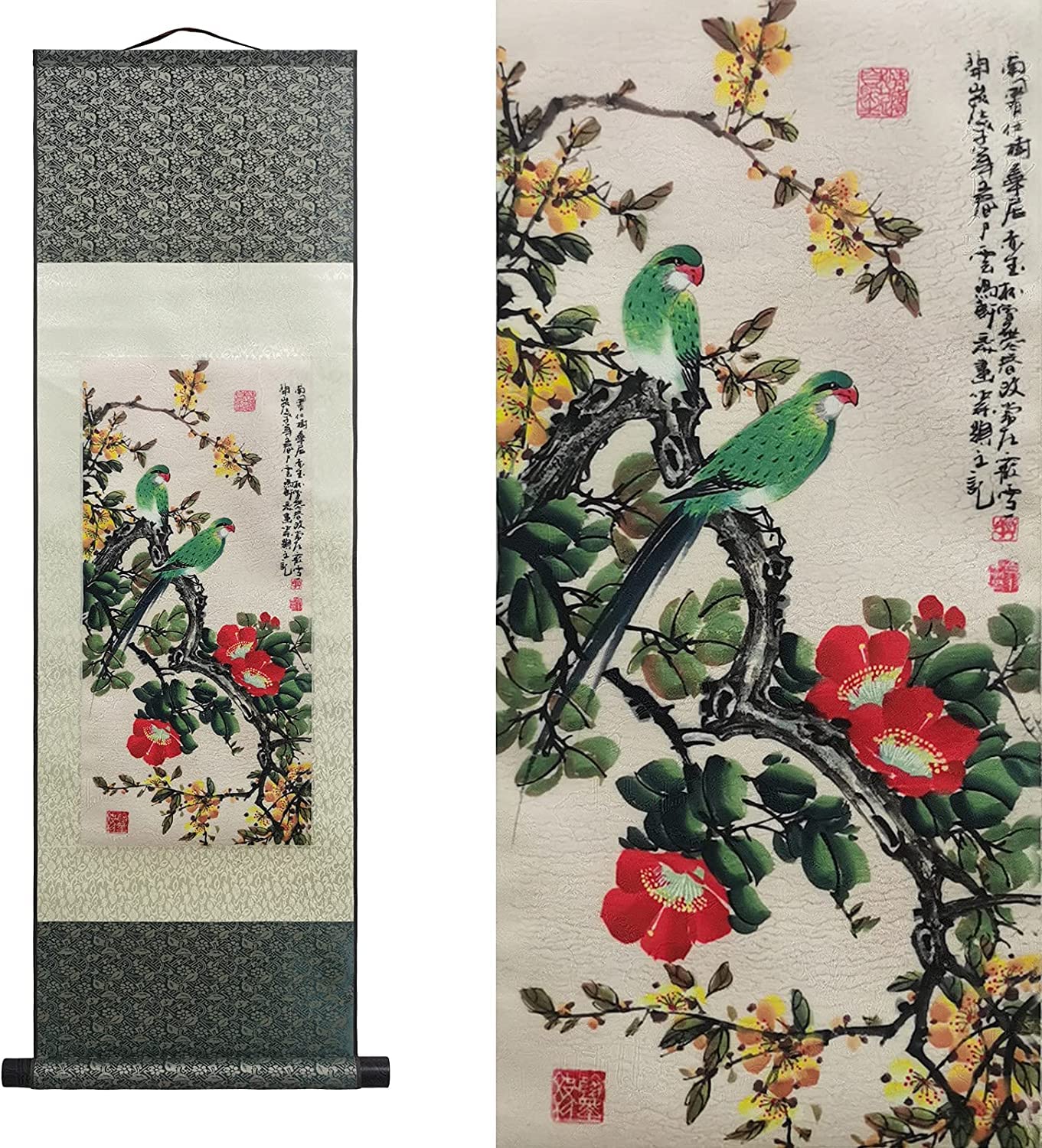 Vrfvsdasaas C1 Chinese Wall Art, Chinese Wall Art Scroll Painting,Landscape Paintings Hanging Silk(C1)
