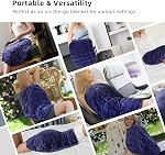 LaSyL Small Weighted Blanket, Travel Weighted Throw Blanket 7 lbs for Calming & Relaxing, Flannel Fleece, Machine Washable Navy Blue 29x24 Inches