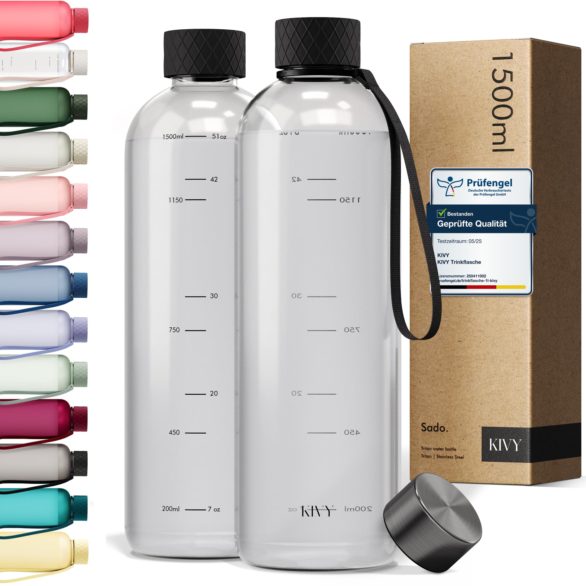 KIVY Tritan-Wasserflasche der 2. Generation
