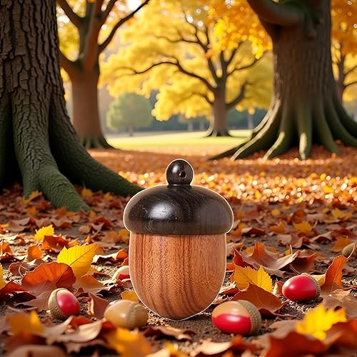 Miniatura 5 de Caja de cápsulas de píldoras en forma de bellota marrón, caja de almacenamiento portátil para tabletas, contenedor de tabletas, organizador al aire