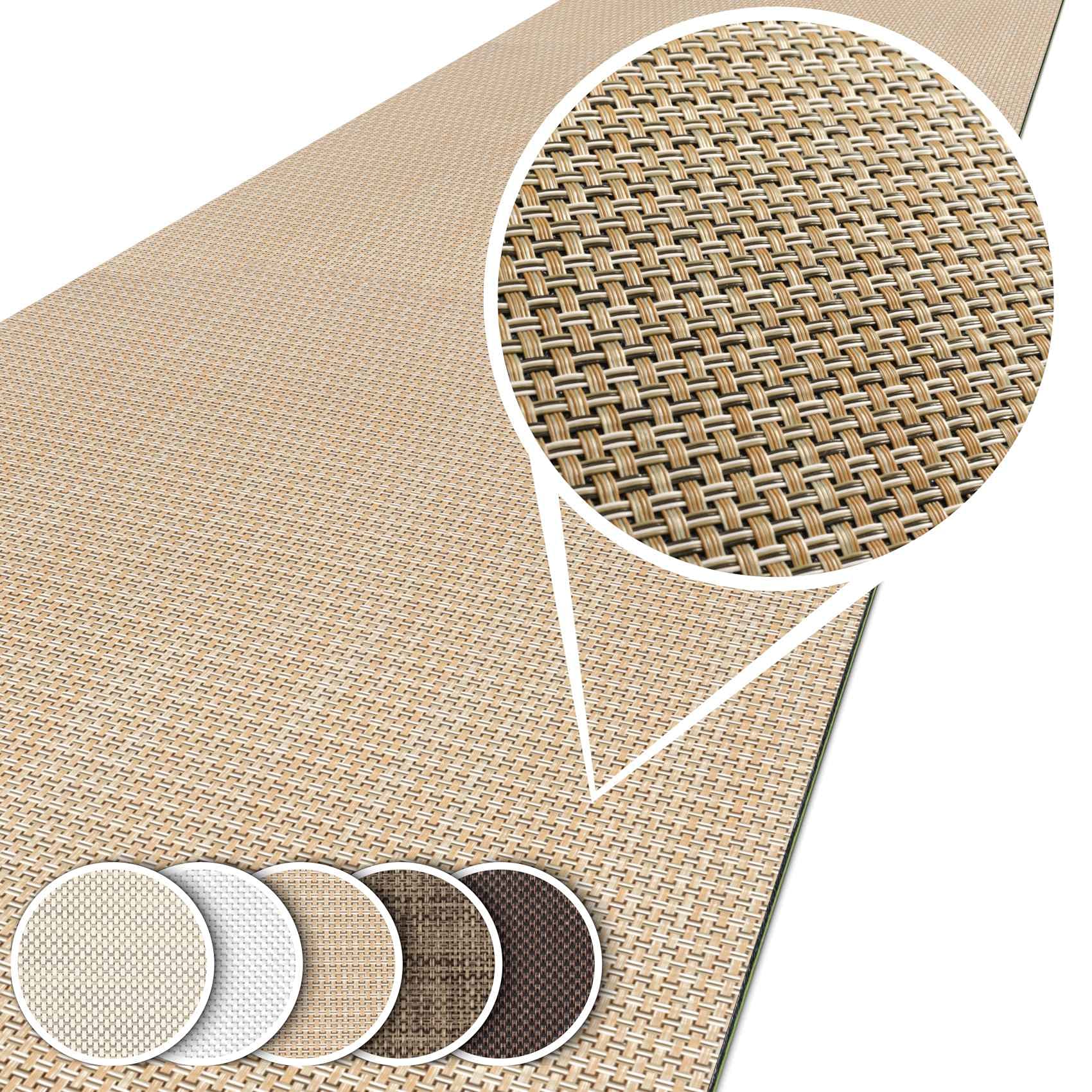 Tapis d'extérieur imperméable pour balcon, terrasse, couloir, tapis de sol - Résistant aux intempéries, beige, lavable 160 x 50 cm