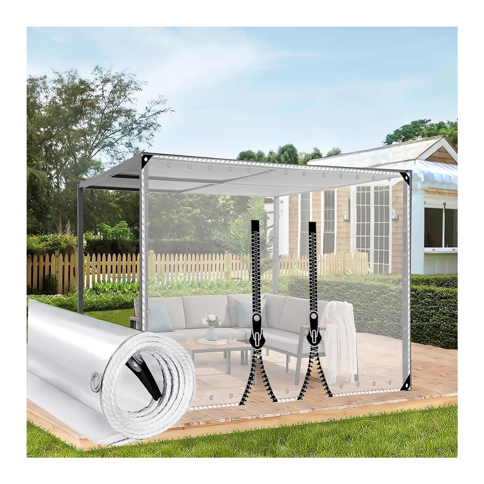 Amazon.com: JHIAADEY Transparent tarpaulin with zipper,PVC Vinyl