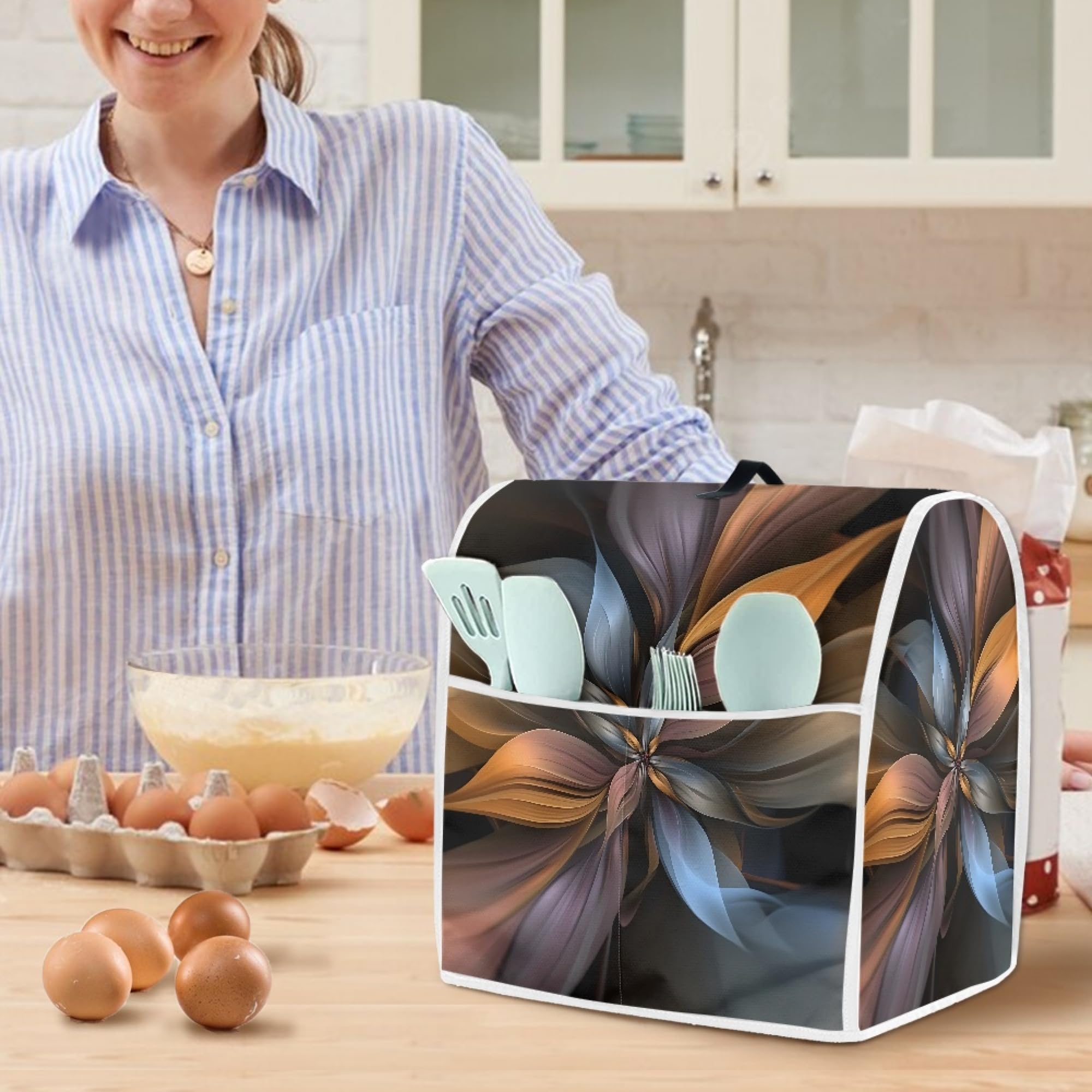 HUISEFOR Stand Mixer Dust Cover Sunflower Pattern - Fits KitchenAid Tilt Head & Bowl Lift, 2 Pockets