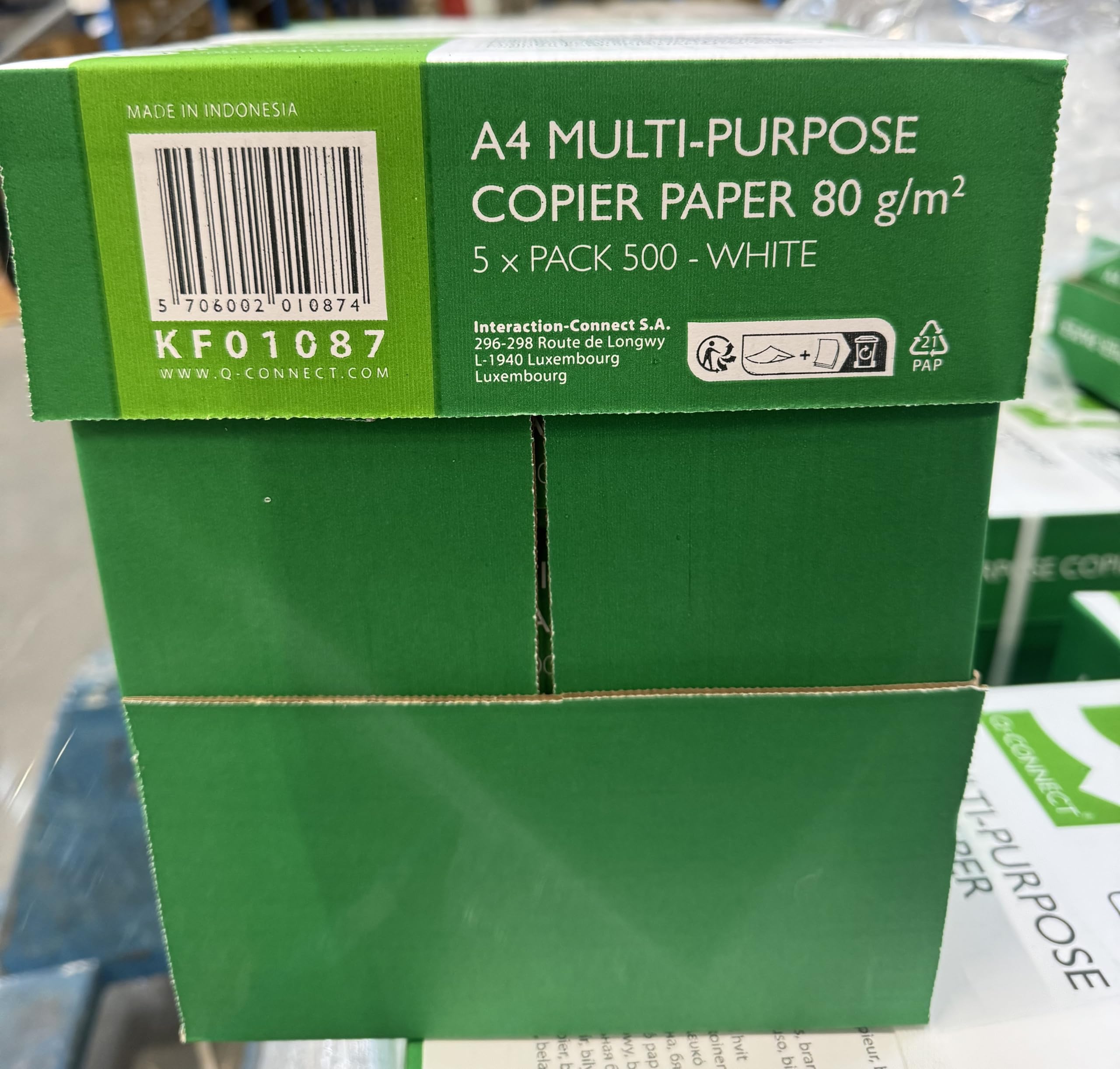 Papel fotocopiadora q-connect din a4 80 gramos paquete 5 x 500 hojas