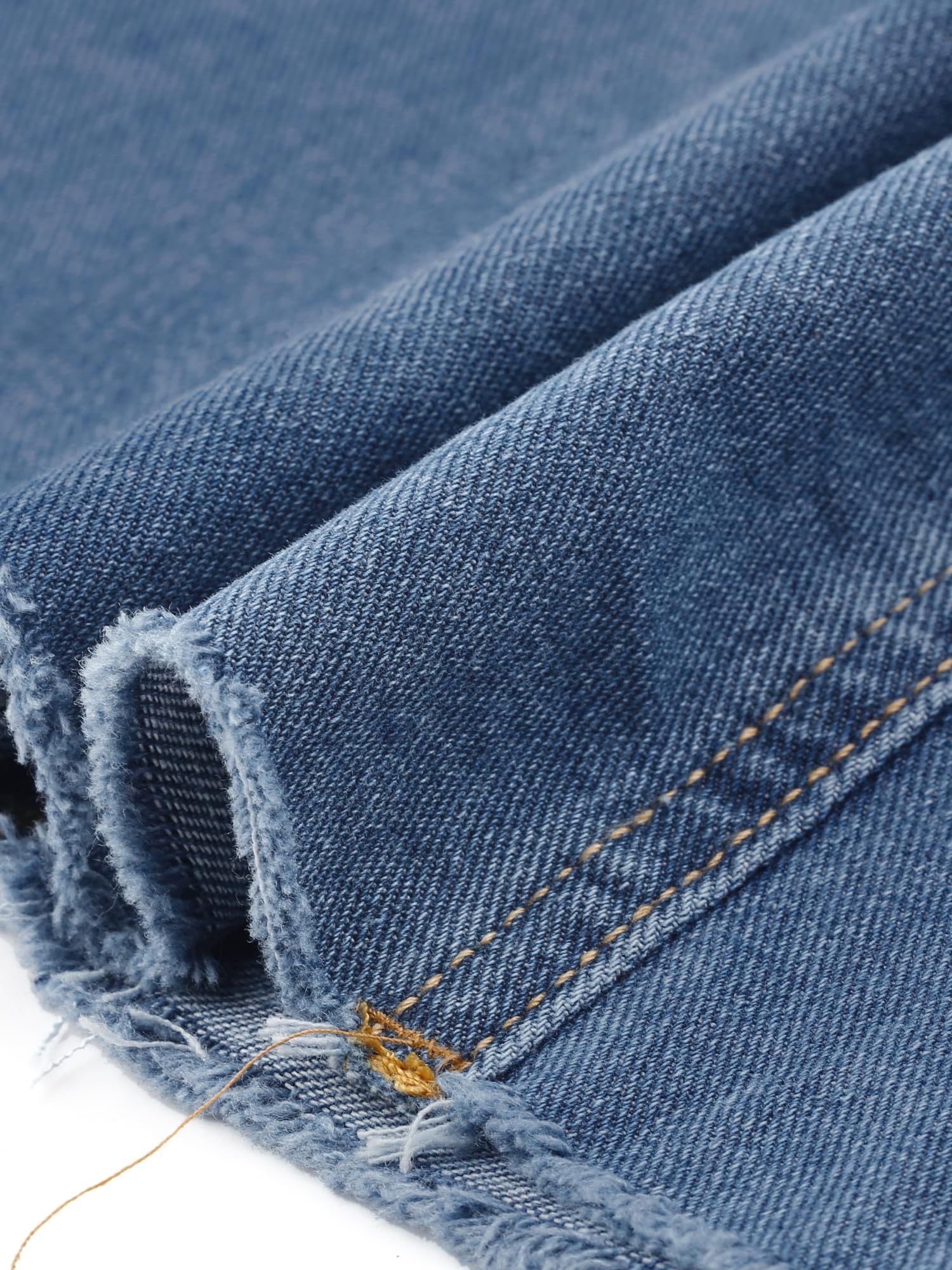 Allegra K Femme Jupe Longue en Jean Taille Haute Trapèze Coutures Été | Coupe Évasée Ourlet Effiloché Poches Patch Automne 2026 Usage Quotidien Décontracté