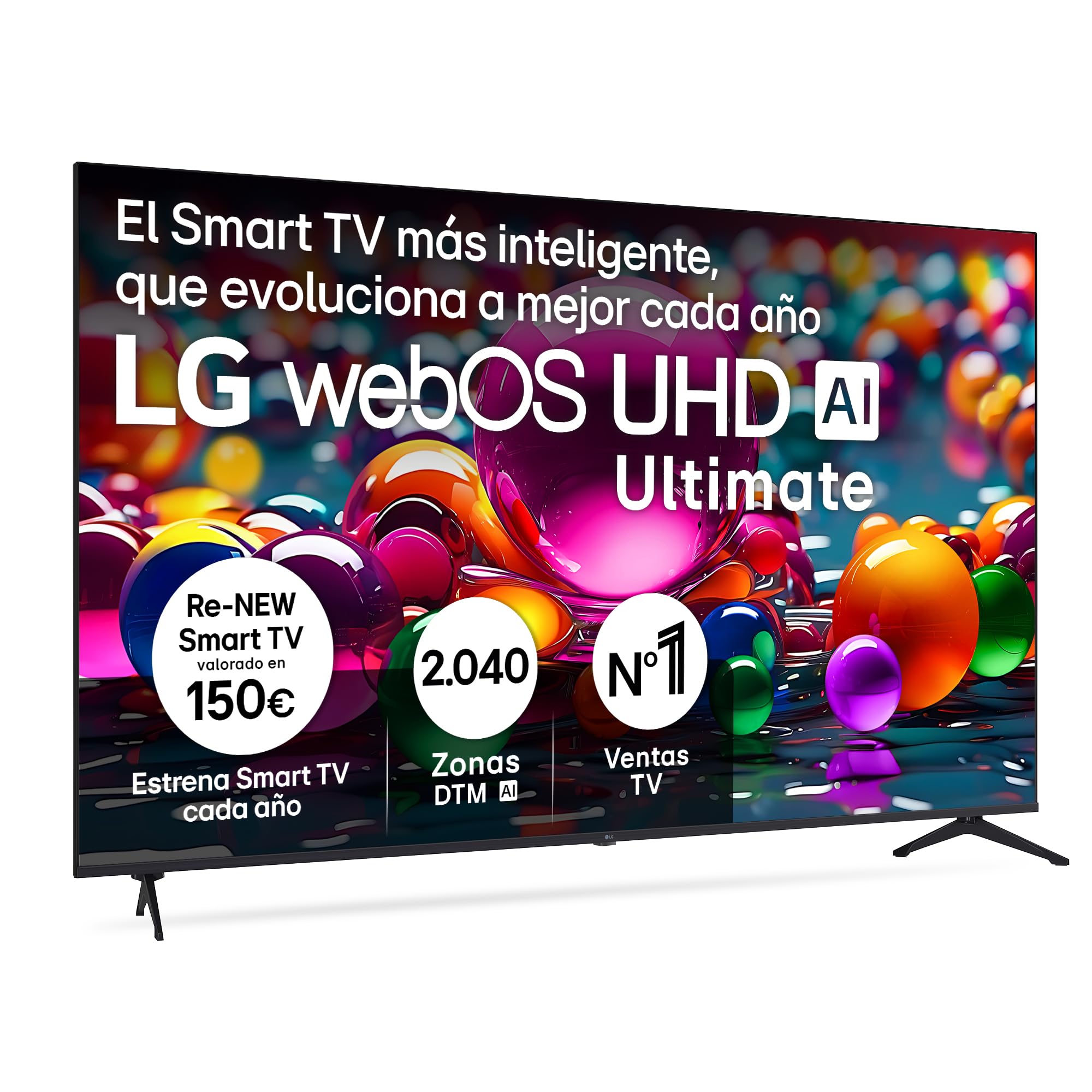 LG 75UA75006LA - TV 75", UHD 4K, WebOS 25, Ultimate IA, HDR10 Pro, Super Upscaling, Dolby Digital Plus, Google Assistant, Negro