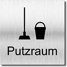 Door Sign Putzraum UV Print 12 x 12 cm 3 mm Aluminium Composite Made in Germany Item No. 2155