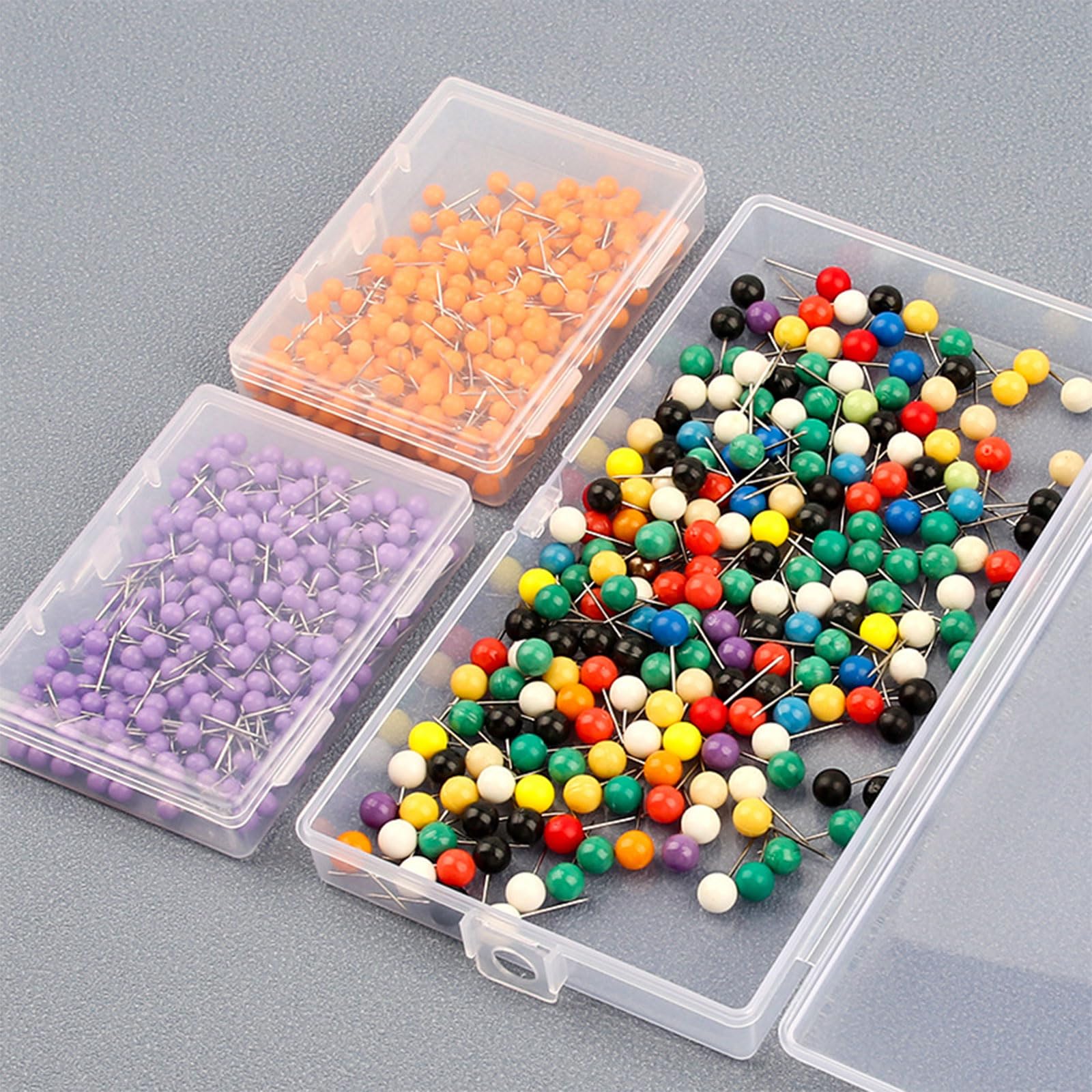 800 Épingles Tête Ronde Perle Couleurs Assorties – Épingles Couture, Bijoux, Marquage – Plastique Et Acier Inox