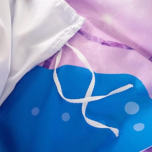 Miniatura 5 de CVHOUSE Juego de funda de edredón de sirena tamaño King, juego de ropa de cama de sirena arcoíris océano para niñas, niños y adolescentes, funda de
