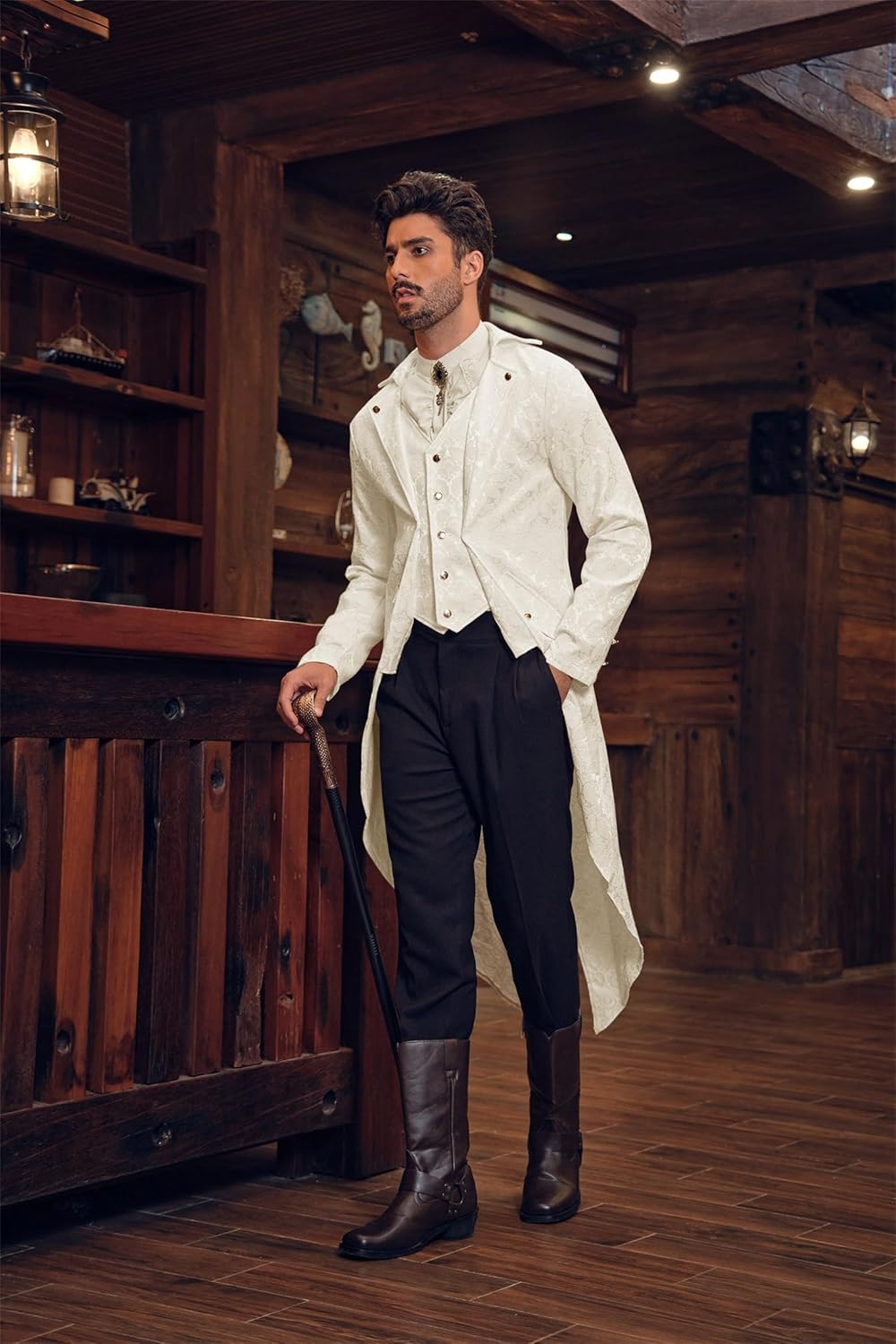 Mens Steampunk Medieval Jacket Pirate Viking Renaissance Costume Formal Tailcoat Gothic Victorian Halloween Tuxedo Coats - Image 3