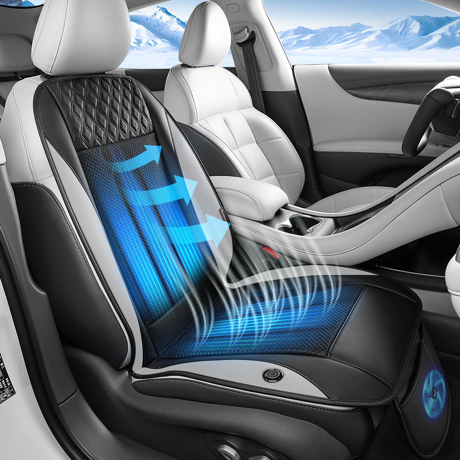 Coverado Cooling Car Seat Cover with High-Velocity Turbo Fan