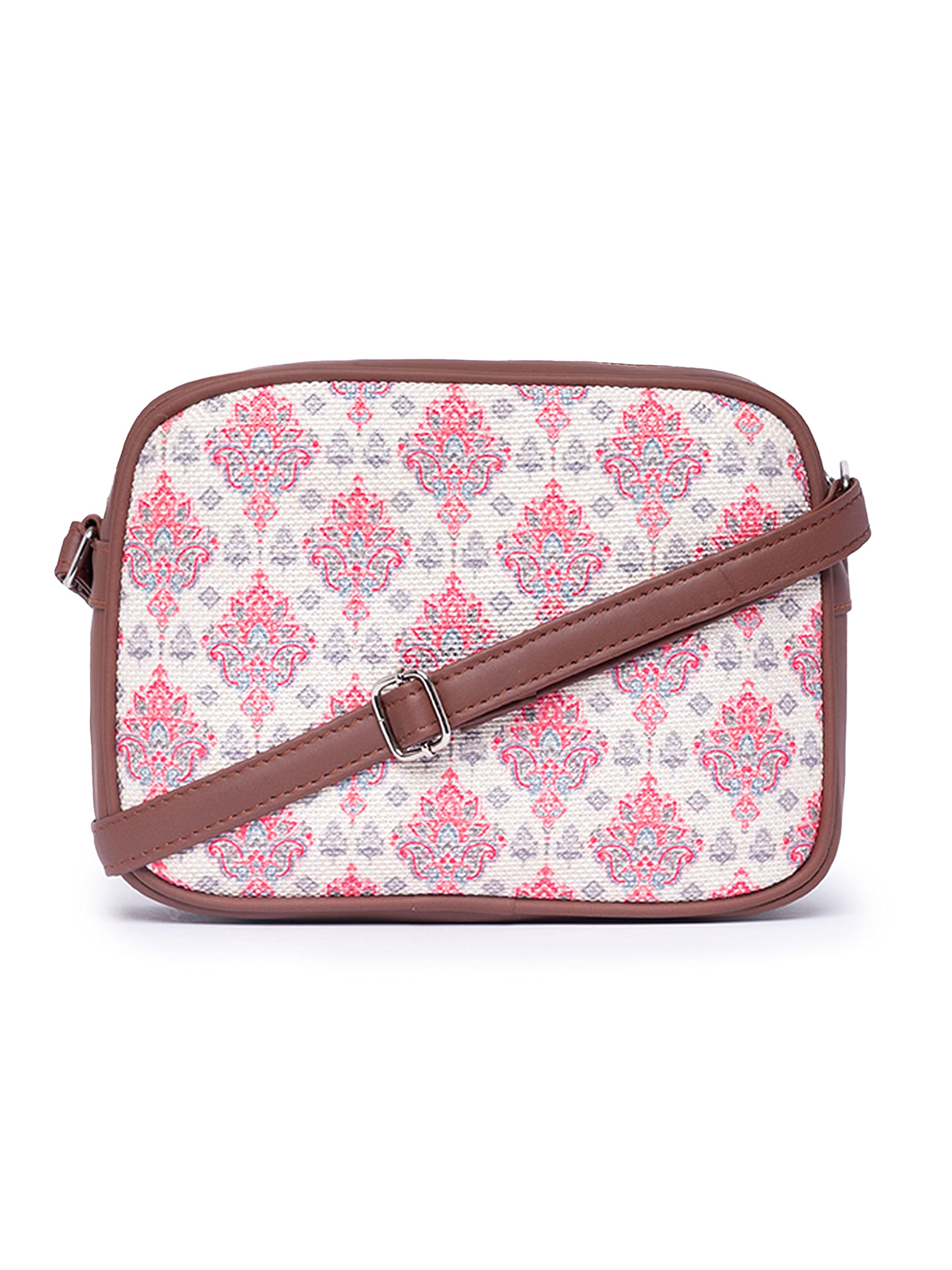ZOUK Kashmiri Tulips Floral Printed Womens Jute Handcrafted Vegan Leather Multicolor Sling Bag (B0C1C8RSJQ) Amazon Price History, Amazon Price Tracker