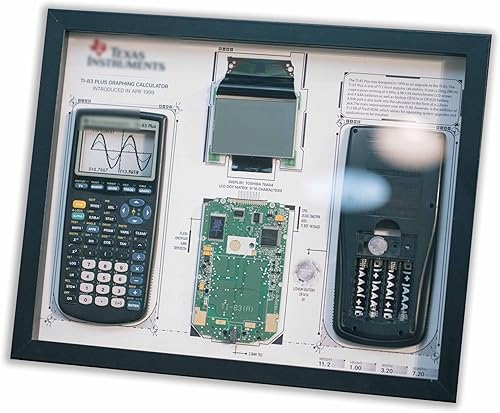 Disassembled Ti 83 Calculator With Frame, Frame Art of Texas Instrument Ti-83 Plus Graphing Calculator, Calculator Teardown, Gift For Him