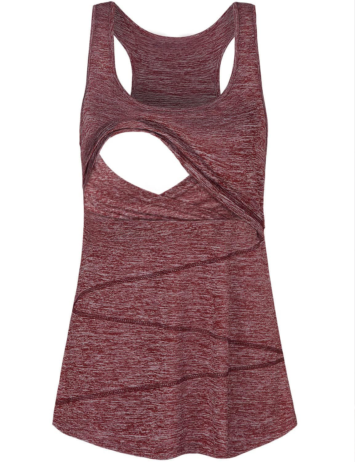 Joymom Maternity Summer Cool Sleeveless Nursing Tank Tops Breastfeeding Shirts