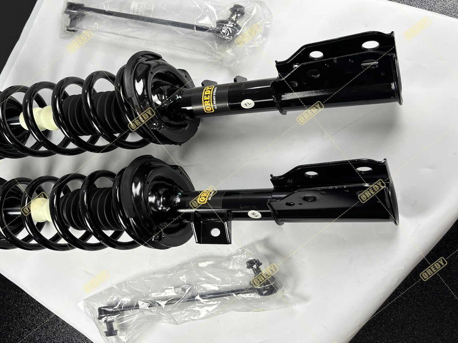 OREDY Front Struts w/Coil Spring & Sway Bar Links Replacement for Chevy Equinox Saturn Vue Suzuki XL-7 GMC Terrain - 172527 172526 K750188 K750189 (4PCs)