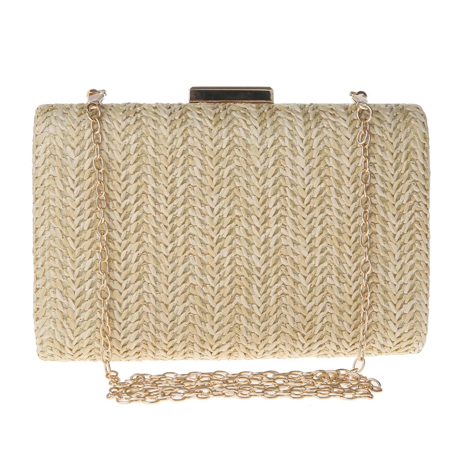 Womens Raffia Straw Woven Clutch Purse Shoulder Bag for Summer