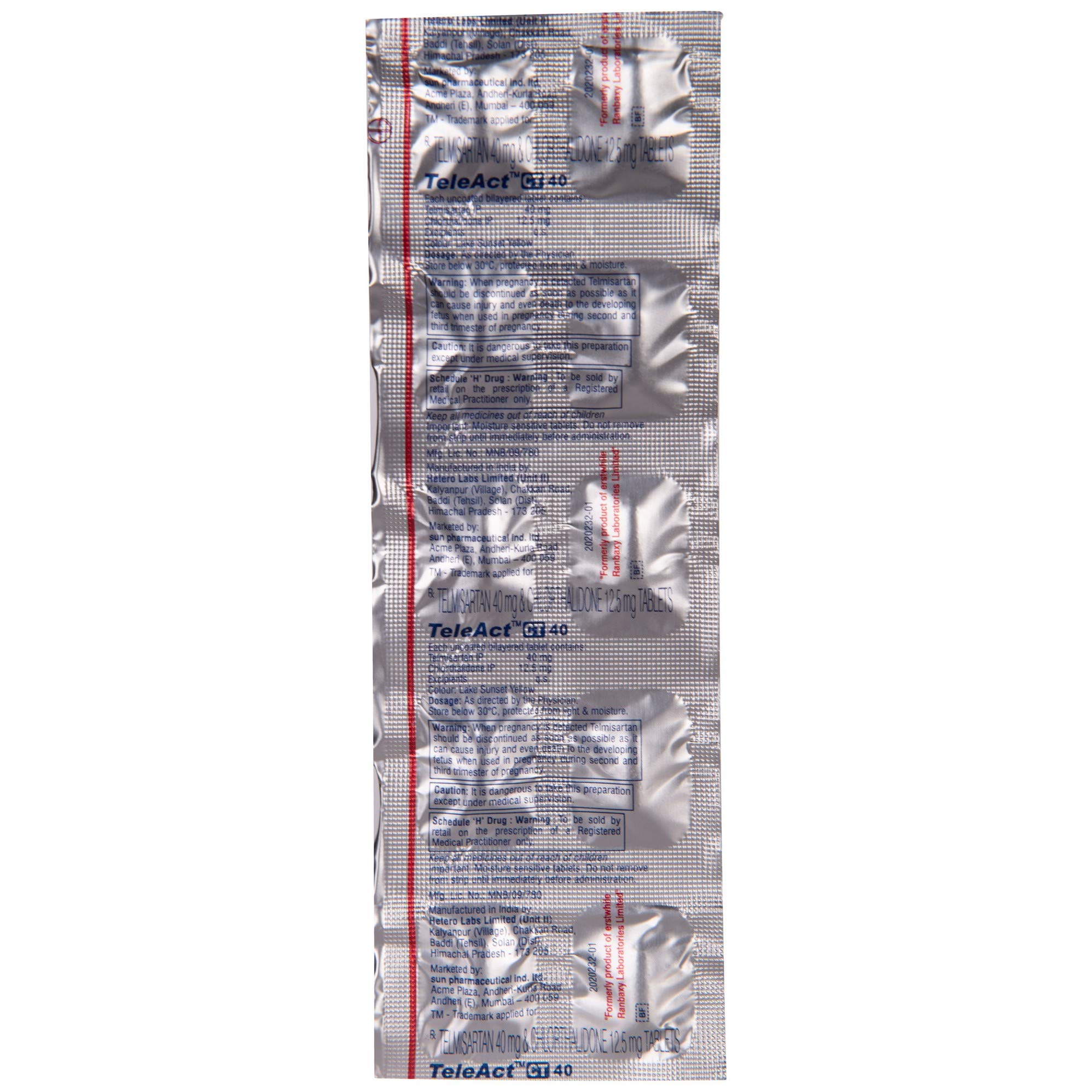 Teleact CT 40 - Strip of 10 Tablets