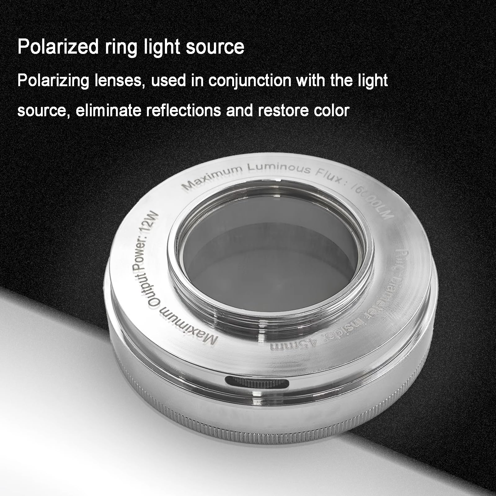 1 anillo de luz LED polarizado for microscopio, antideslumbrante de alto brillo con 64 cuentas LED for una observación clara