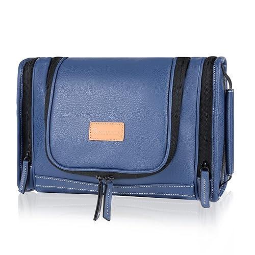 MIRASON Neceser colgante para hombre kit de dopp de cuero de PVC organizador de viaje impermeable con gancho y asa de metal resistente para baño