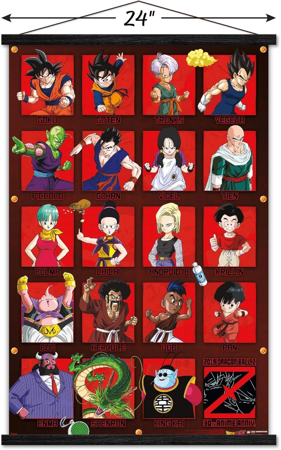 Trends International Dragon Ball Z - Anniversary Wall Poster, 22.375" x 34", Print and Black Hanger Bundle