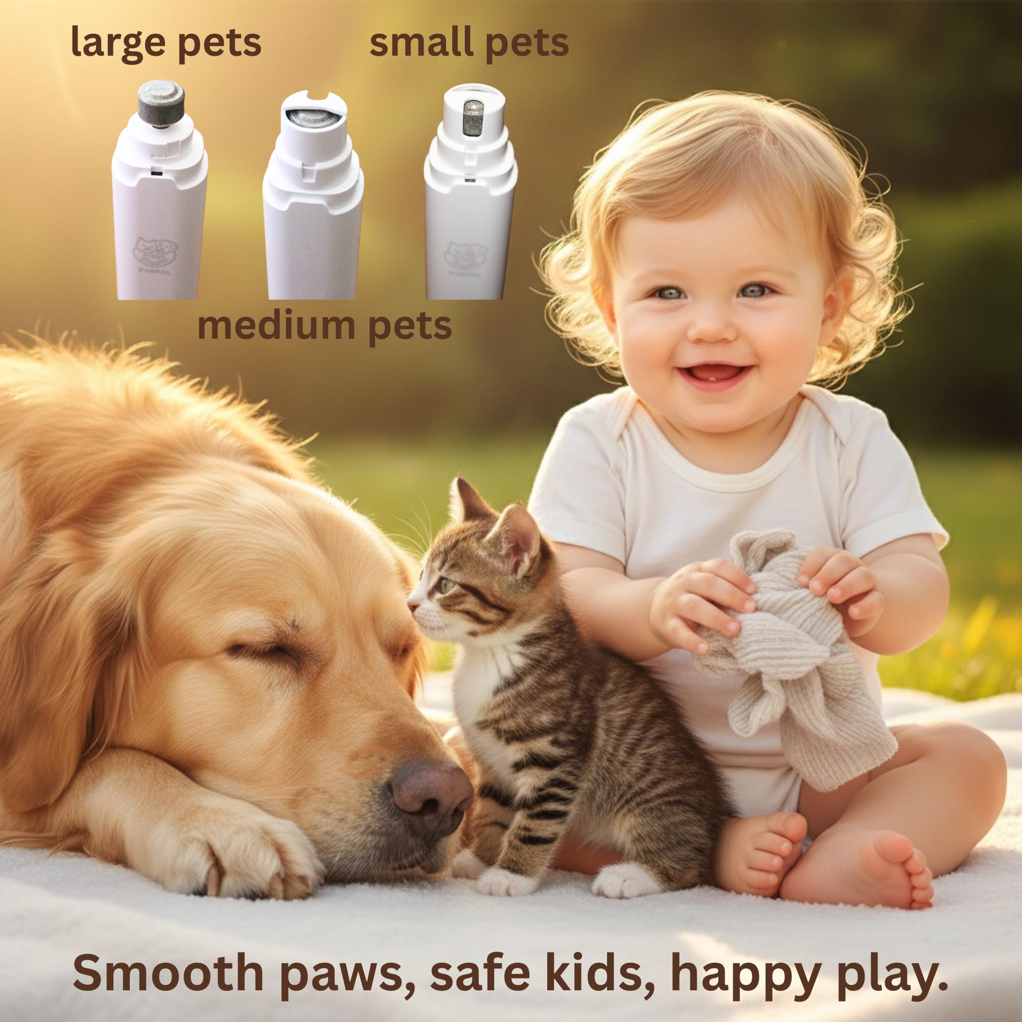 Dog Nail Grinder– Professional 2-Speed Electric Rechargeable Pet Nail Trimmer Painless Paws Grooming & Smoothing for Small Medium Large Dogs and Cats (White) - image 2