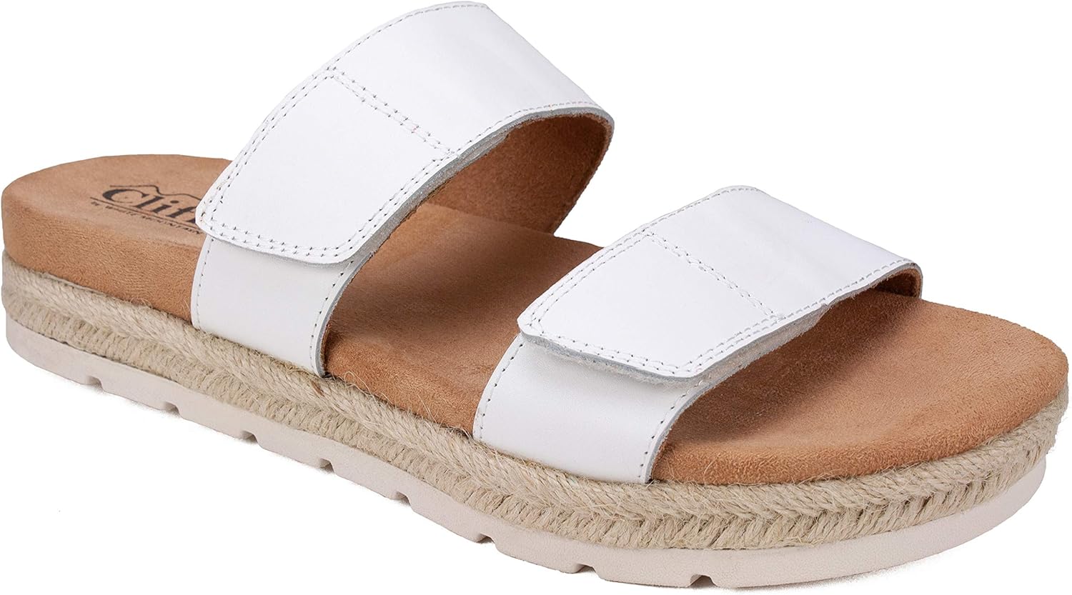 CLIFFS BY WHITE MOUNTAIN Shoes TIONNA Women's Sandal, WHITE/CALF/LEATHER, 11 M