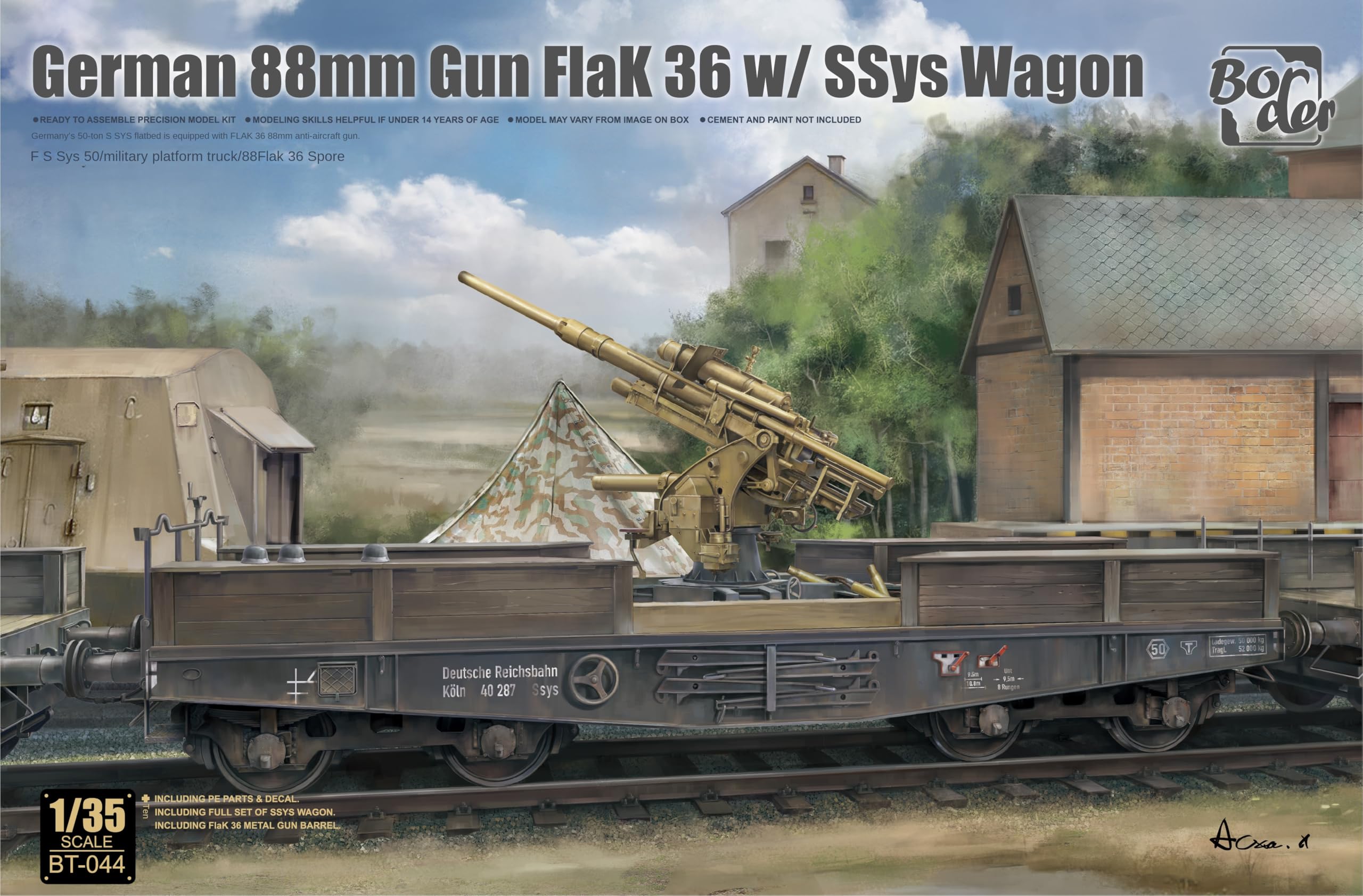 Amazon.com: BT-044 1/35 Scale German 88mm Gun Flak 36 W/SSys Wagon