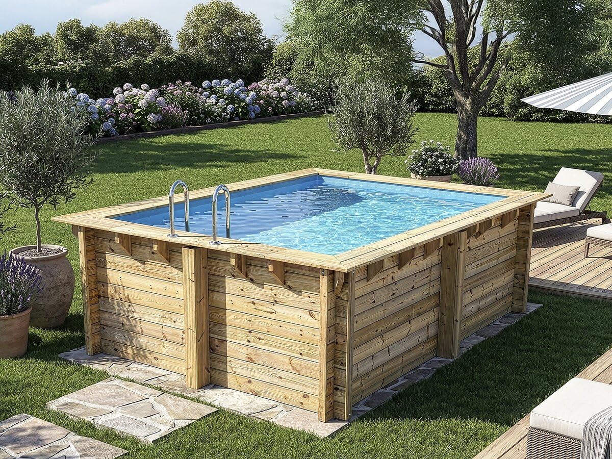 Piscine Bois Rectangle Zanzibar - 3,50 x 2,30 x 1,24 m