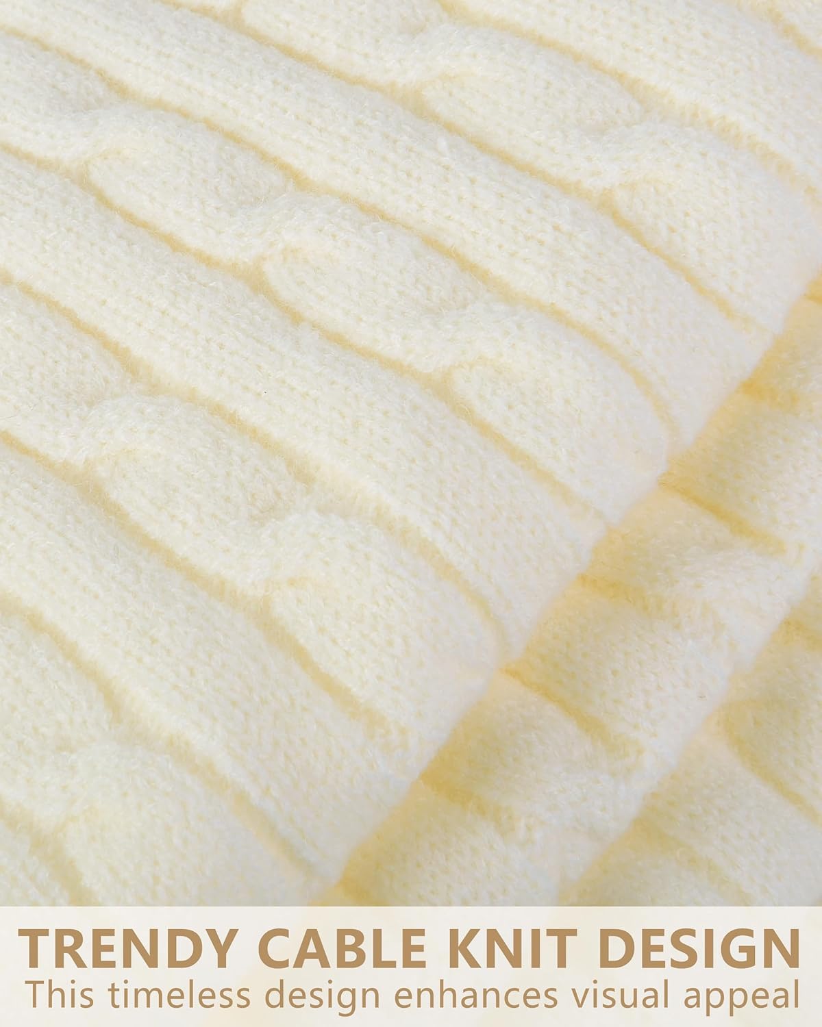 GADIEMKENSD Winter Beanie Scarf Gloves Set, Keeping Warmth, Cable Knit Design, Sensitive Touchscreen Fingertips - Image 7