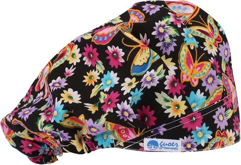 Touca bouffant GUOER com elástico ajustável, tamanho único, multicolorida