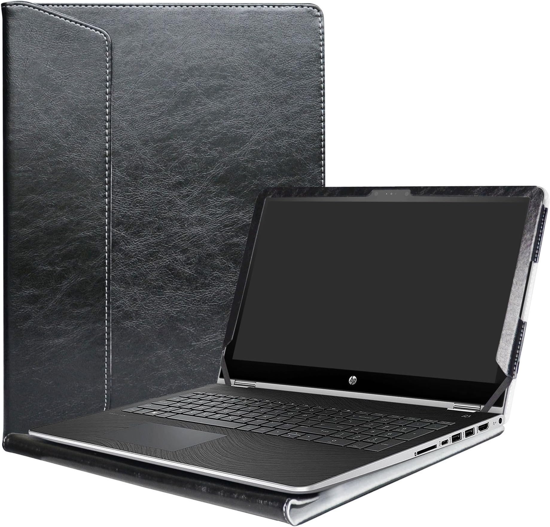 Alapmk Protective Case Cover For 15.6" HP Pavilion x360 15 15-brXXX (15-br000 to 15-br999,Such as 15-br018na 15-br017na,etc)/ 15-bkXXX (15-bk000 to 15-bk999,Such as 15-bk150sa,etc) Laptop,Black
