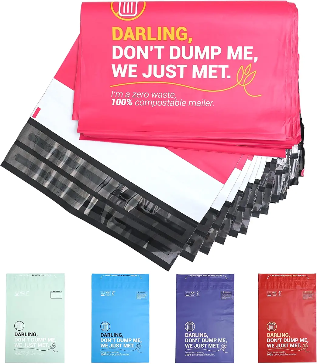 BeauVibe Compostable Mailers - 10 x13 Poly Mailers - Recyclable Shipping Bags - Pink Poly Mailers - Reusable Shipping Envelopes - Eco Friendly Shipping Mailers For Small Business