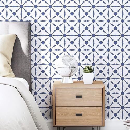 Miniatura 2 de WENMER Papel tapiz geométrico, 17.7 x 118 pulgadas, moderno papel tapiz geométrico para despegar y pegar, papel de contacto geométrico extraíble