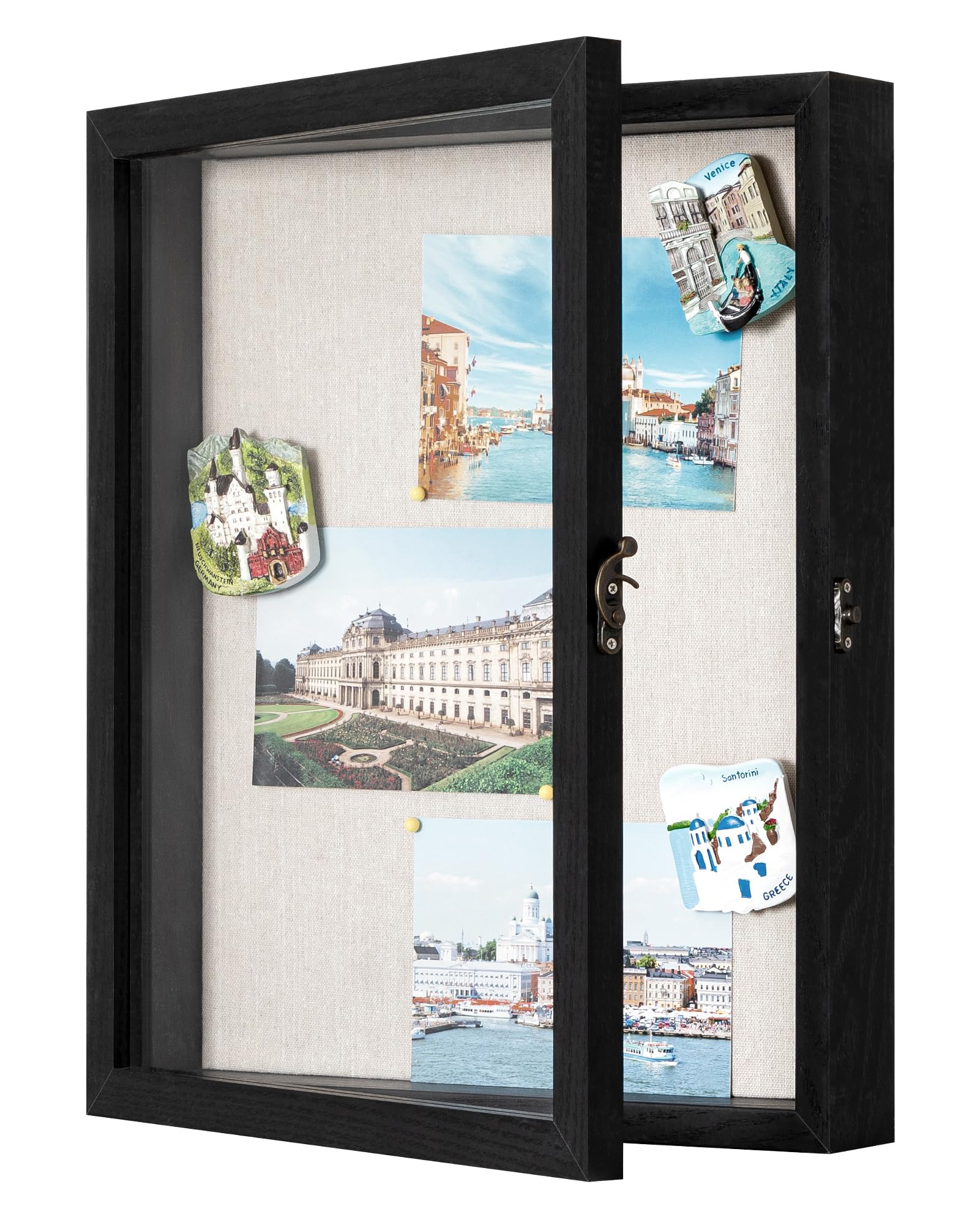 eletecpro 11x14 Shadow Box with Glass Cover and Linen Back, 2.5 Inches Deep Jersey Frame Display Case with Metal Latch for Memorabilia, Collectibles, Crafts and Photos, BlackThe Forest Stewardship Council