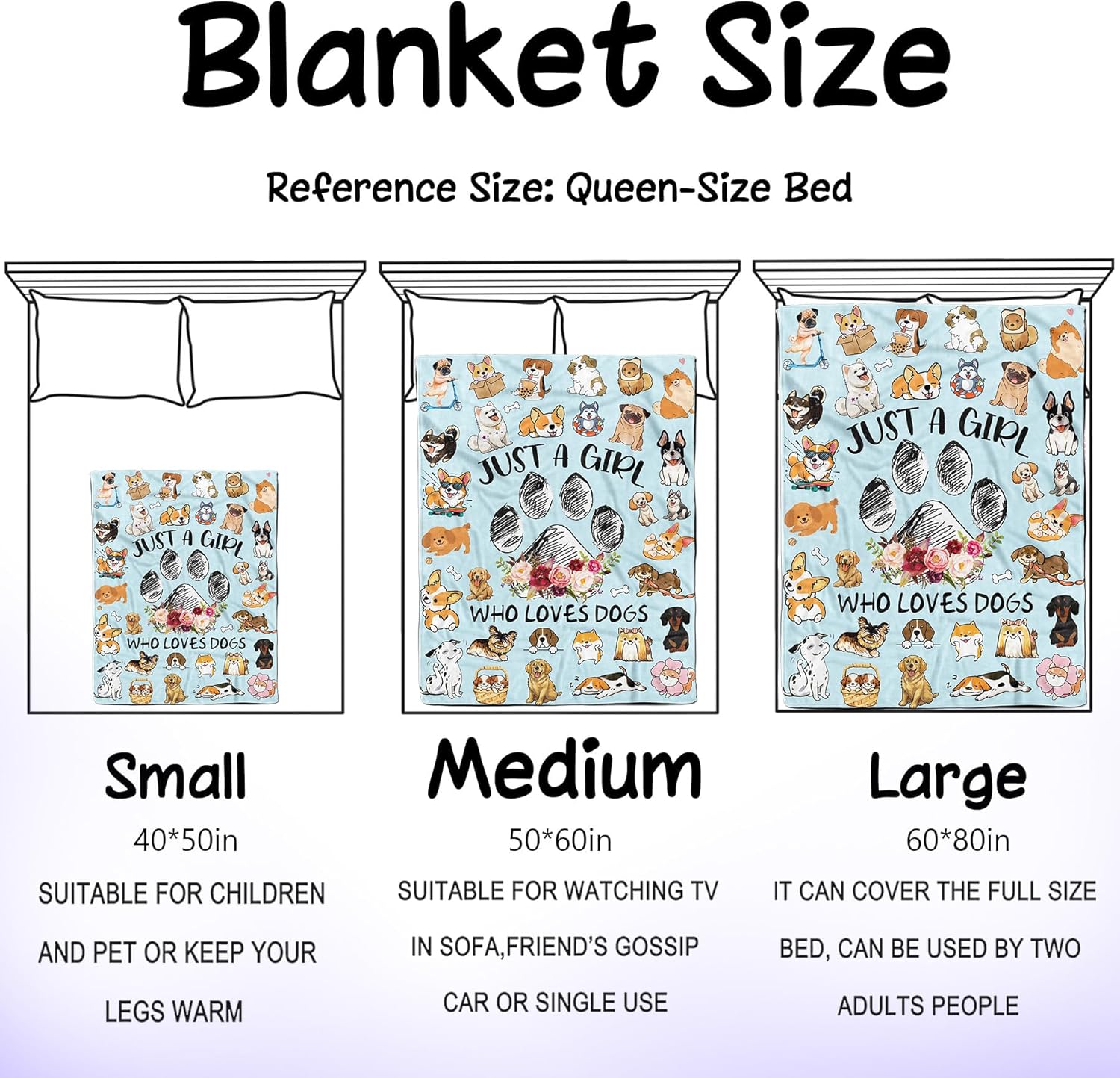 Dog Blanket Gifts for Women Girls Soft Flannel Dog Throw Blanket Dogs Gifts for Dogs Lovers Birthday Gifts Bedding Decor for Kids Adults All Season 50" x 40" - Image 7