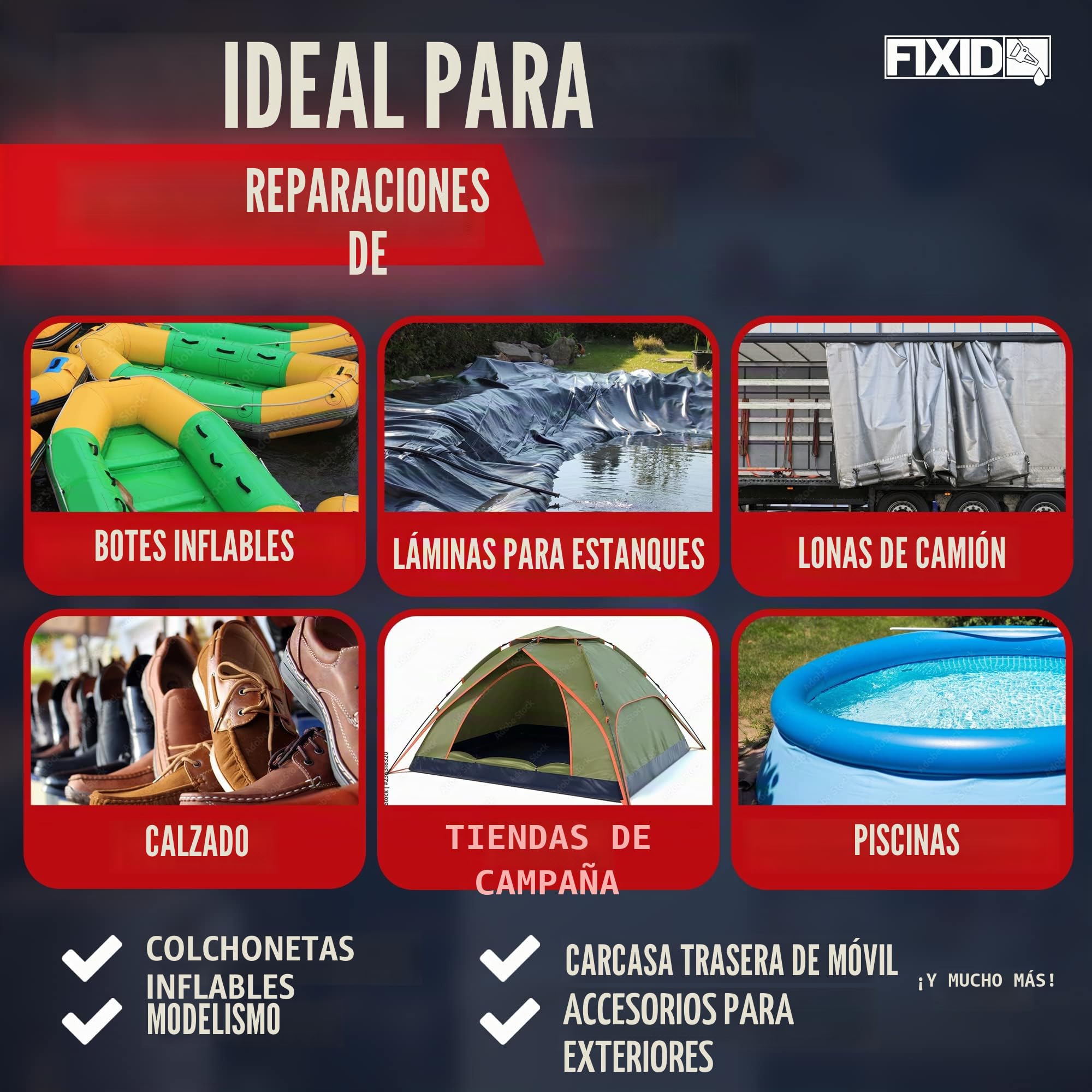Parche adhesivo de PVC líquido para reparación de botes neumáticos, 250 ml, lona, ABS, metal y piel