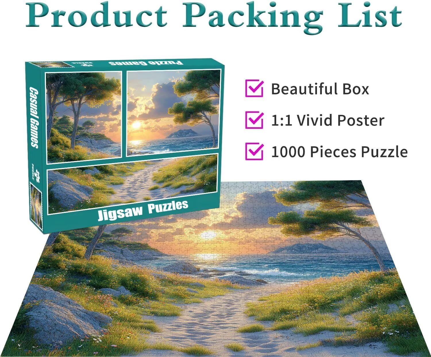 Puzzle Erwachsene 2000 Teile Sonnenuntergang Landschaft Educa Jigsaw für Kinder ab 8 Jahren Mädchen Jungen, Erwachsene Impossible Klassische Puzzles Schwer, Anspruchsvoll Spielspaß 70x99cm t-560