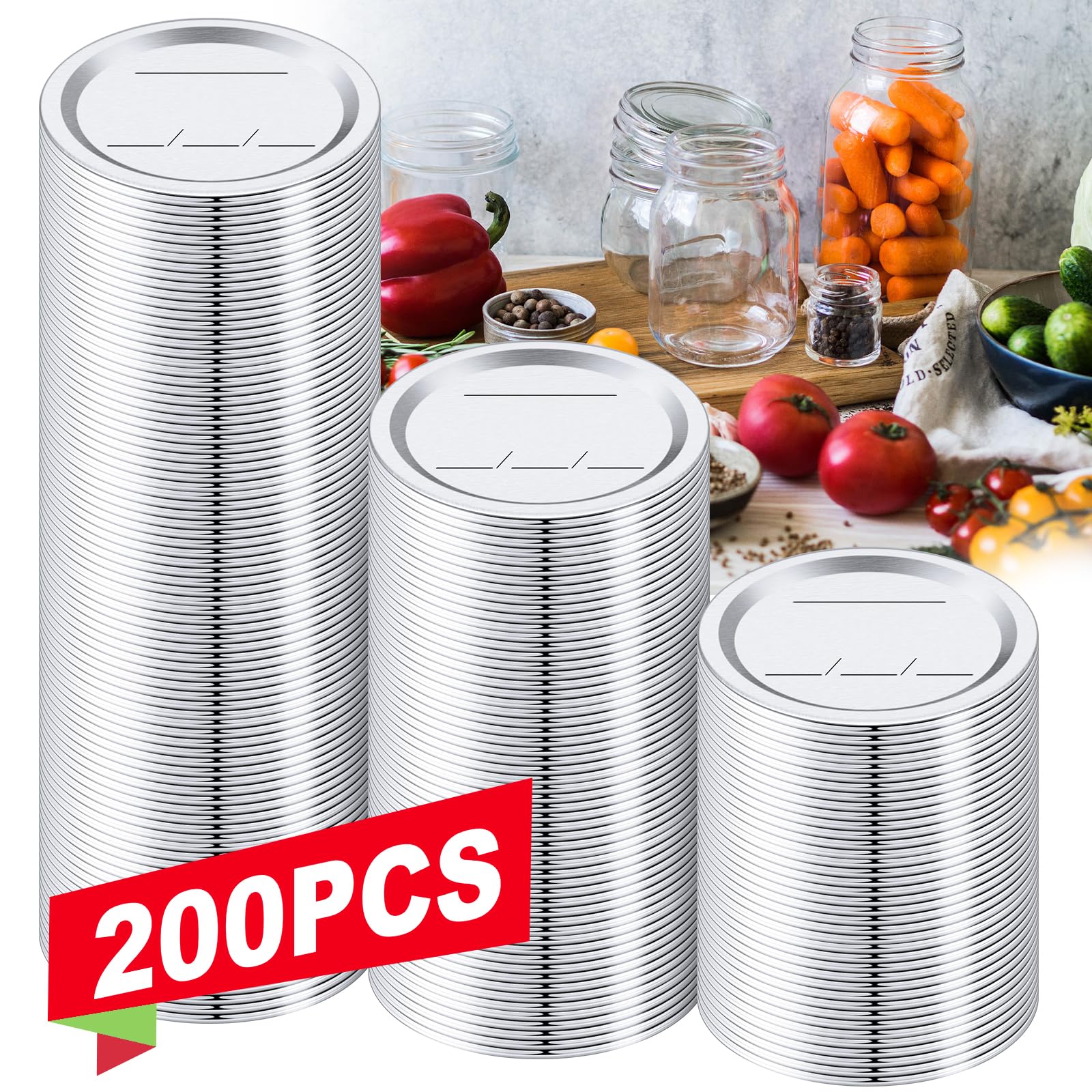 OCSOHO 200-Pack Regular Mouth Canning Lids