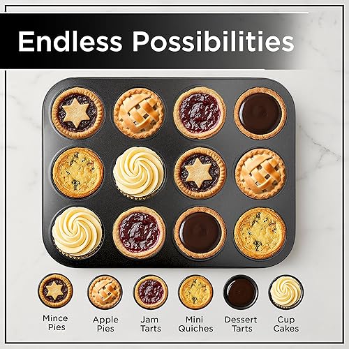 Miniatura 3 de Wrenbury Mince Pie - Molde para hornear 12 tazas  Sartén para tarta de mermelada  Acero al carbono antiadherente de calidad comercial  Seguro para