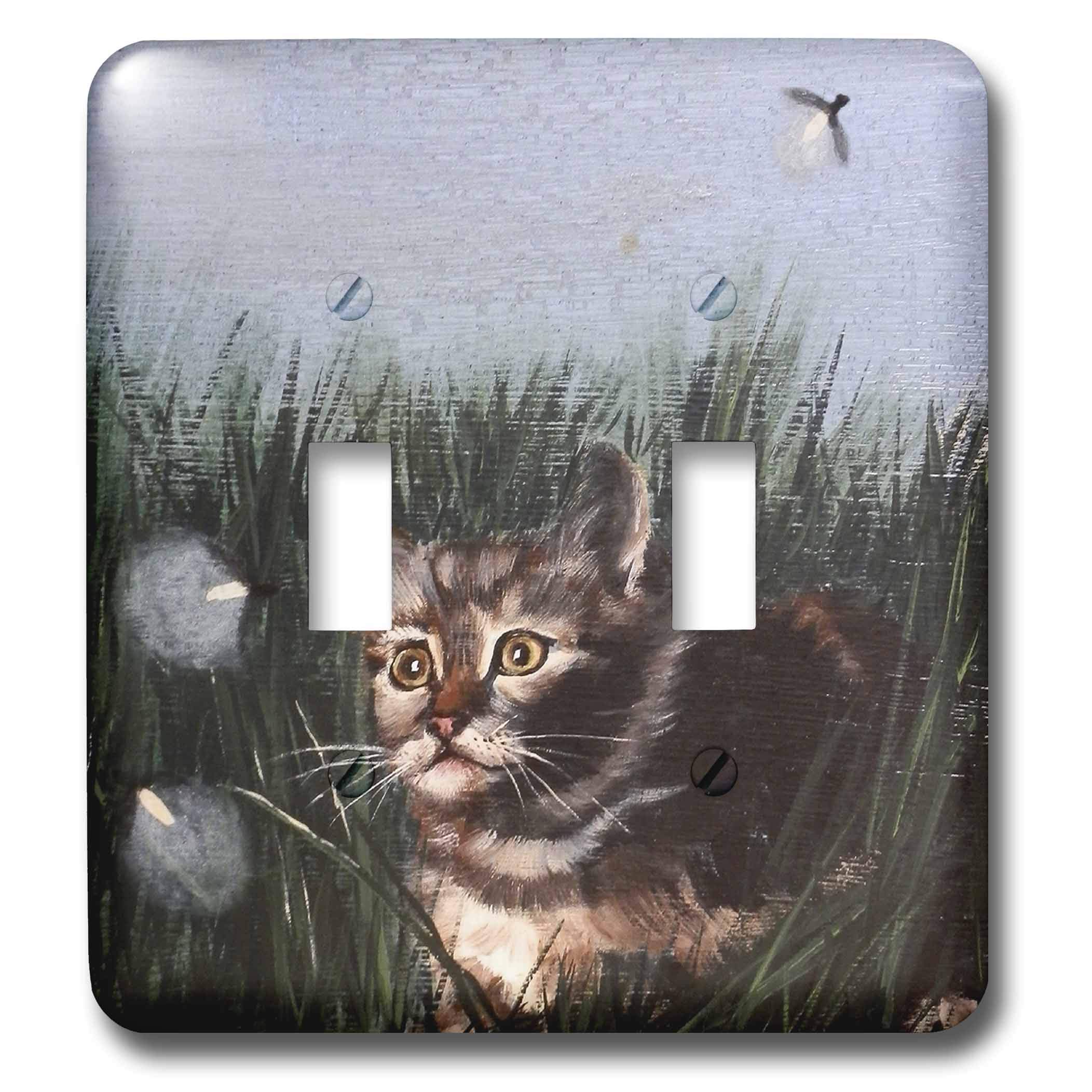 Interrupteur à baïonnette motif chaton et lucioles pour une touche de tendresse