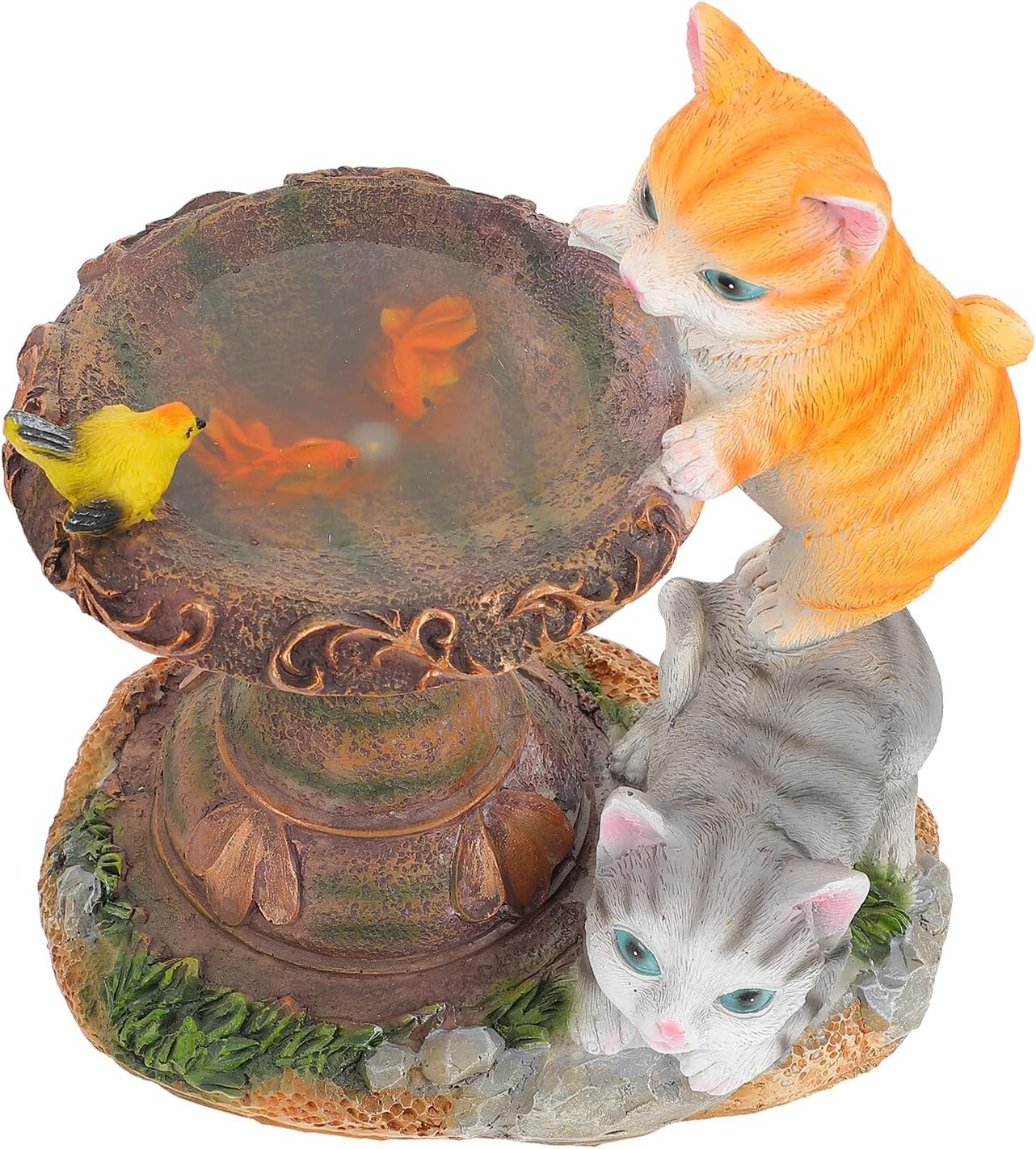 Solar-Powered Resin Cat Night Light for Garden Patio Outdoor Waterproof Decorative Landscape Lighting Figurine Lamp
