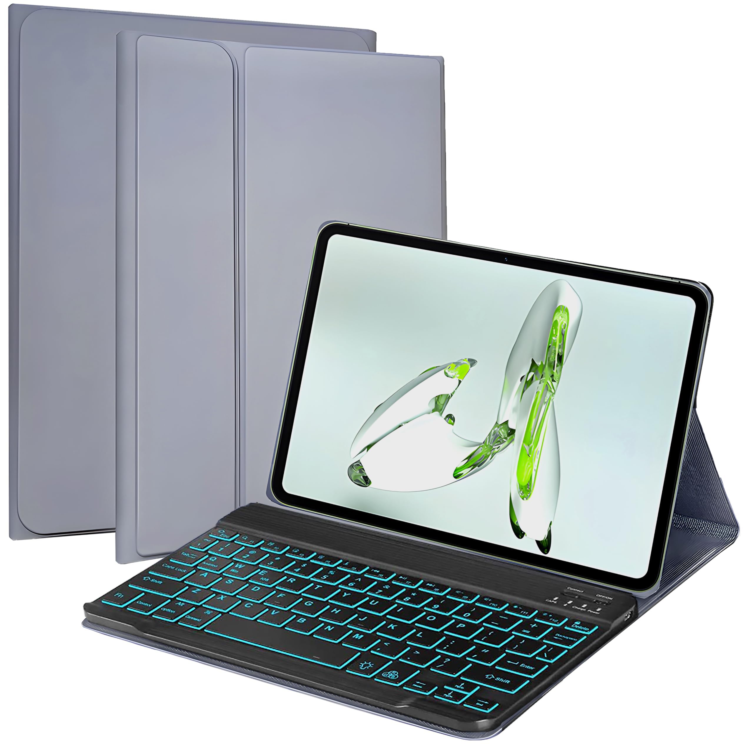 ProElite Keyboard case for OnePlus Pad Go 11.35 inch, Magnetic Detachable Wireless Bluetooth Keyboard Built-in 7-Colors Backlit, Lavender (Will NOT FIT OnePlus Pad 11.61)